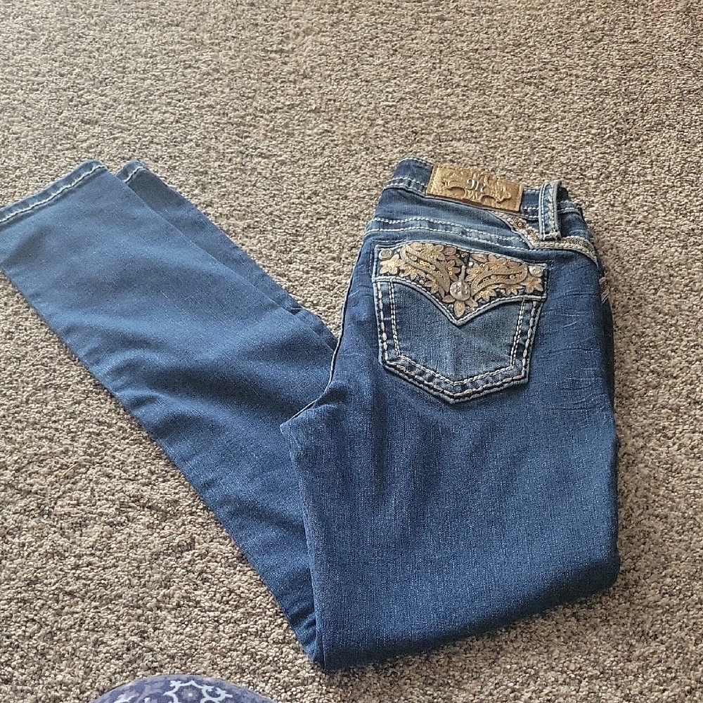 Women's Blue Embellished Jeans